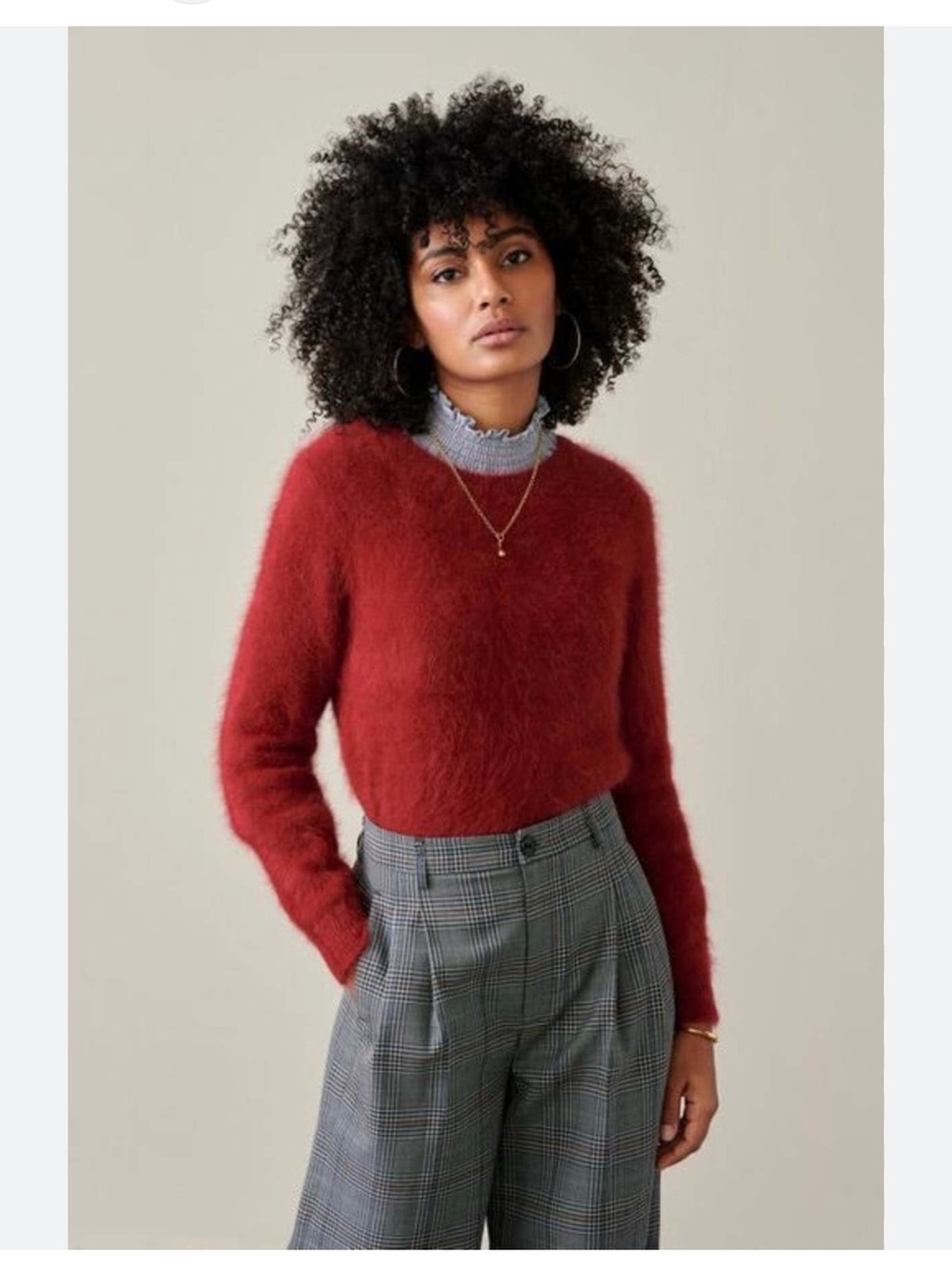 Bellerose Datti Angora Sweater - Cerise crewneck